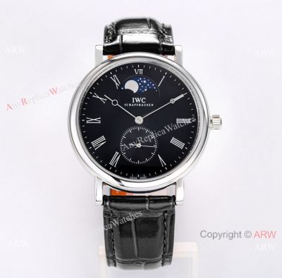 ZF Swiss Replica Vintage IWC Portofino Moonphase Watch Black Dial
